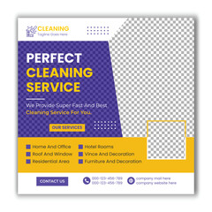 Best Reliable cleaning service promotional offers social media post banner design template