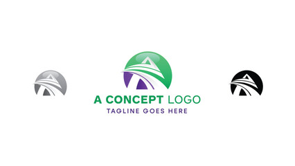 Contemporary Logo Design: Explore the Abstract Creative Monogram Symbol with Gradient, Featuring a Modern Letter 'A' Template. Vector Illustration.