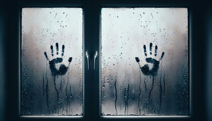 Longing Touch on a Rainy Pane