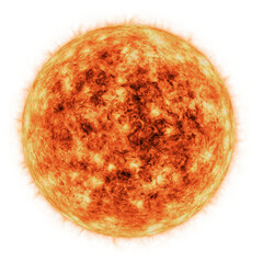Realistic yellow sun or star or fireball 3D rendering illustration. © Matthieu