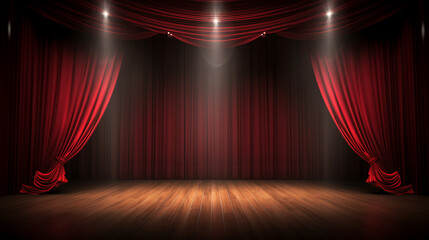  theater stage red curtains Show Spotlight