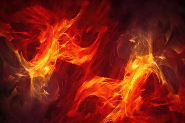 Fototapeta premium Religious concept of fiery hell. Flaming background of demonic evil. AI generated.