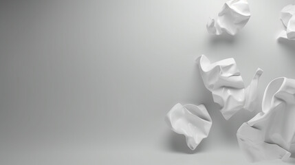 plastic bag waste on grey background with copy space