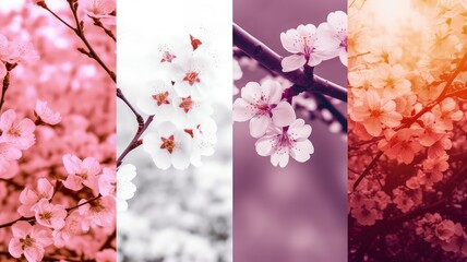eye catching springtime cherry blossom floral wallpaper design