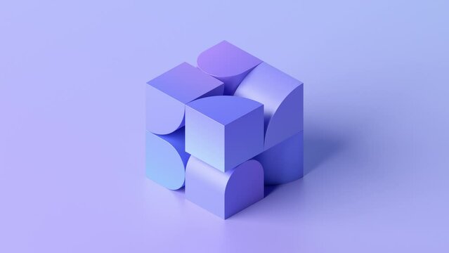 Abstract 3d render, geometric animation, 4k seamless looped video