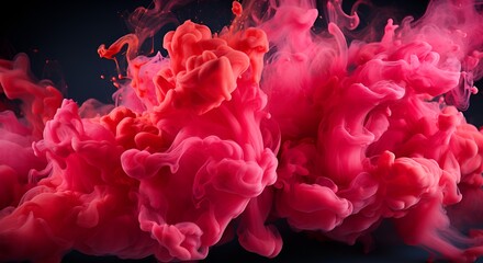 Obraz premium Pink ink dropped in water on white background, pink and red ink dropped in the water white background