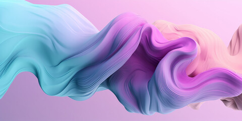 Abstract pastel colors 3d background. 3d wave banner. Abstract three-dimensional background in soft pastel colors