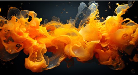 orange  ink dropped in water on white background, orange  ink dropped in the water white background