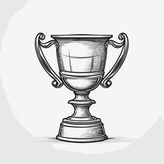 Fototapeta na wymiar Winner cup hand-drawn comic illustration. Winner cup. Vector doodle style cartoon illustration