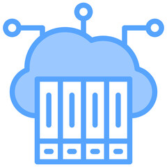 Cloud Library Blue Icon