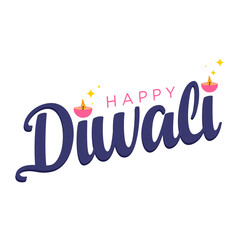 Happy Diwali lettering, typography, calligraphy