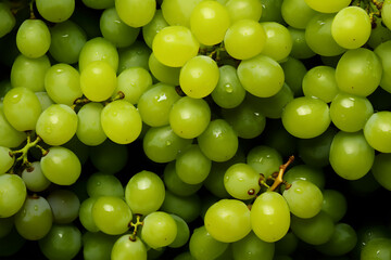 Close-up green grapes background
