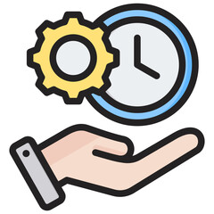 Time Management Outline Color Icon