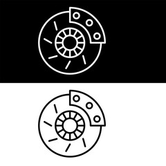 Fototapeta premium Disc Brake Icon, Black and White Version Design Template
