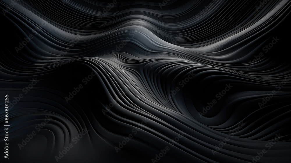 Poster black background with noise and lines.