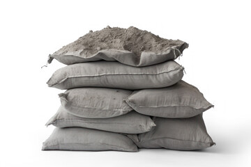 heap with cement bags on transparent background, png file - obrazy, fototapety, plakaty