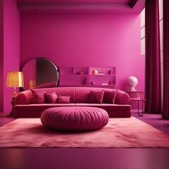 purple sofa in a room  generated by AI