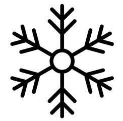Christmas snowflake doodle icon 