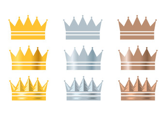 ランキングをイメージしたシンプルな王冠のイラスト - obrazy, fototapety, plakaty