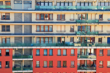 Architectural elements of a modern residential area in Budapest, Hungary.