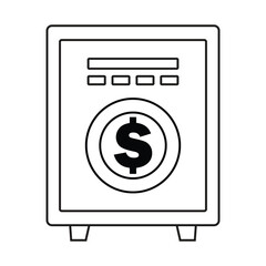 Flat icon illustration of saving money. Icon symbol vector. Business and savings concept. Black and white themed.