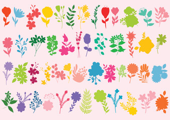 flowers shadows vector elements