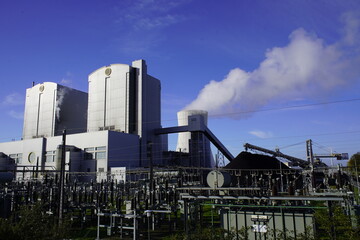 Coal-operated heating power plant in Hanover-Stöcken, in October 2023.