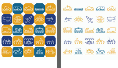 25 Transport Icons Set Templates