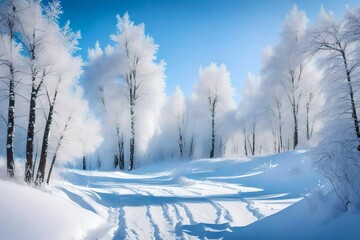 Obraz premium snow covered trees