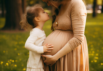 Portrait of a family with a young pregnant woman