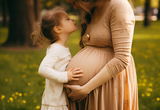 Portrait of a family with a young pregnant woman