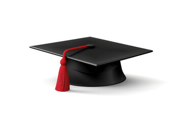 black graduation cap isolated on white background