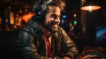 DJ in action with headphone