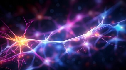 Fototapeta premium AI generated illustration of interconnected glowing neurons
