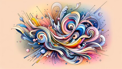 Whimsical Shapes in Flux: Dynamic Abstract Illustration