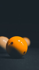 Billiards pyramid. Billiard ball on the table.