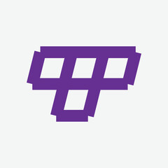 abstract initial letter T monogram outline logo design
