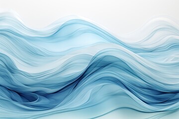 Fototapeta premium Transparent watercolor sea ocean wave blue teal turquoise colored background. Watercolour hand painted waves illustration. Banner frame backdrop splash design.