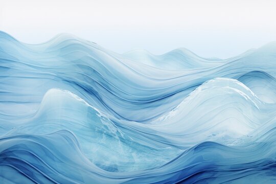 Transparent watercolor sea ocean wave blue teal turquoise colored background. Watercolour hand painted waves illustration. Banner frame backdrop splash design.