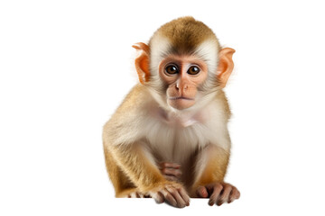 Playful Primate, Monkey Isolated on Transparent Background