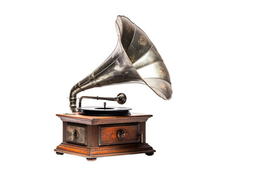 Fototapeta premium Antique Gramophone on Transparent Background
