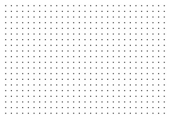 Empty sheet of graph paper with dot grid. Dotted millimeter paper. Geometric polka dot pattern of graph papers for drawing, studying and writing. Vector illustration.