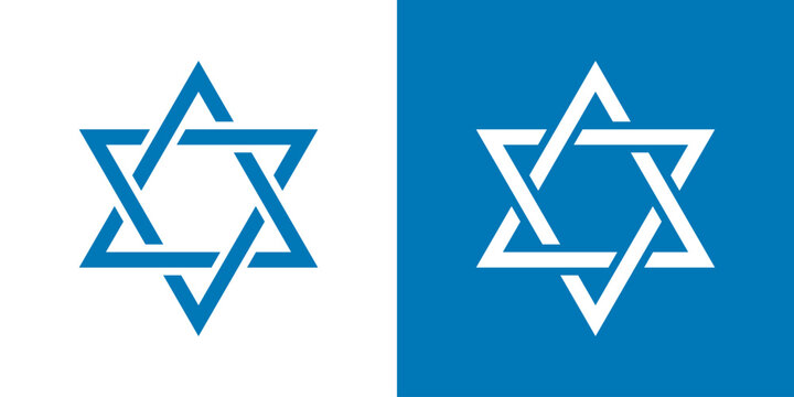 Star of David. Jewish symbol. David's star vector icon.