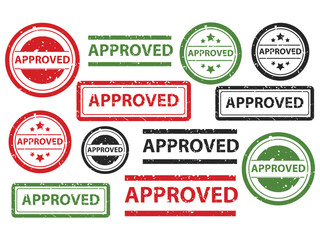 Approved Stamp vector, Rubber stamp