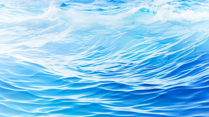 Naklejka premium Beautiful background of delicate ocean wave with shimmering light. Crystal droplets leap gracefully, capturing the sun's glow, while the deep azure waters ripple with tranquil beauty