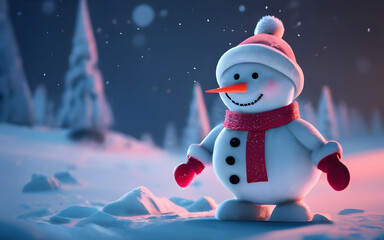 snowman on a snow