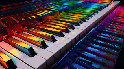 piano keys spectrum multicolored.