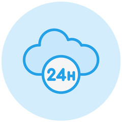 24 hour Vector Icon Design Illustration