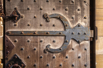 Massive Iron Hinge on Cardiff Castle Door
