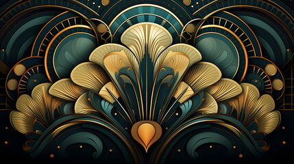 abstract art deco background with ornament